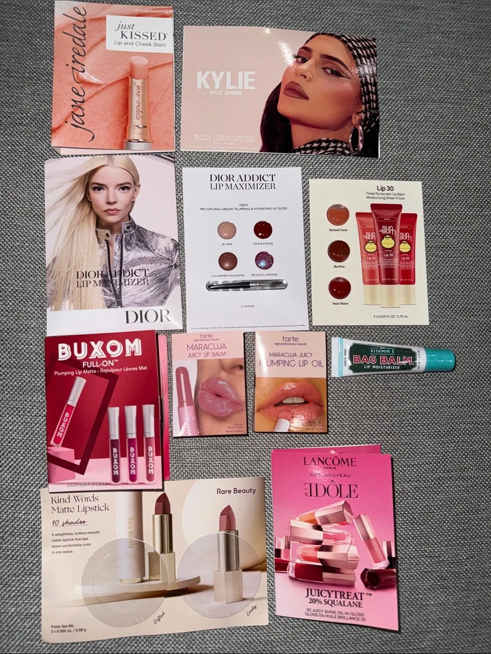 10 pc mixed variety makeup designer lip samples travel size